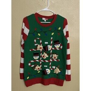 Merry Wear Tic Tac Toe Ugly Christmas Sweater Knit Top Size Medium